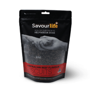 Stand up pouch of Savourlife Austrlian Beef Flavor Biscuits