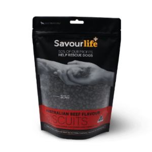 Stand up pouch of Savourlife Austrlian Beef Flavor Biscuits