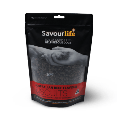 Stand up pouch of Savourlife Austrlian Beef Flavor Biscuits
